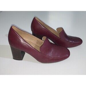 Aerosoles Heelrest Women's 8.5M Heeled Loafers Leather Red Pumps